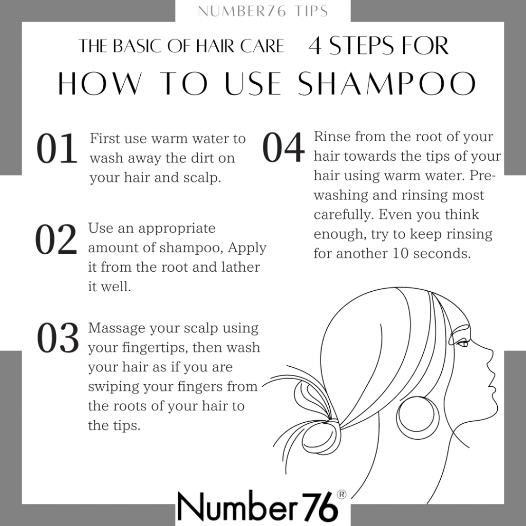 4 Steps For How To Use Shampoo - Number76 Singapore Hair Salon