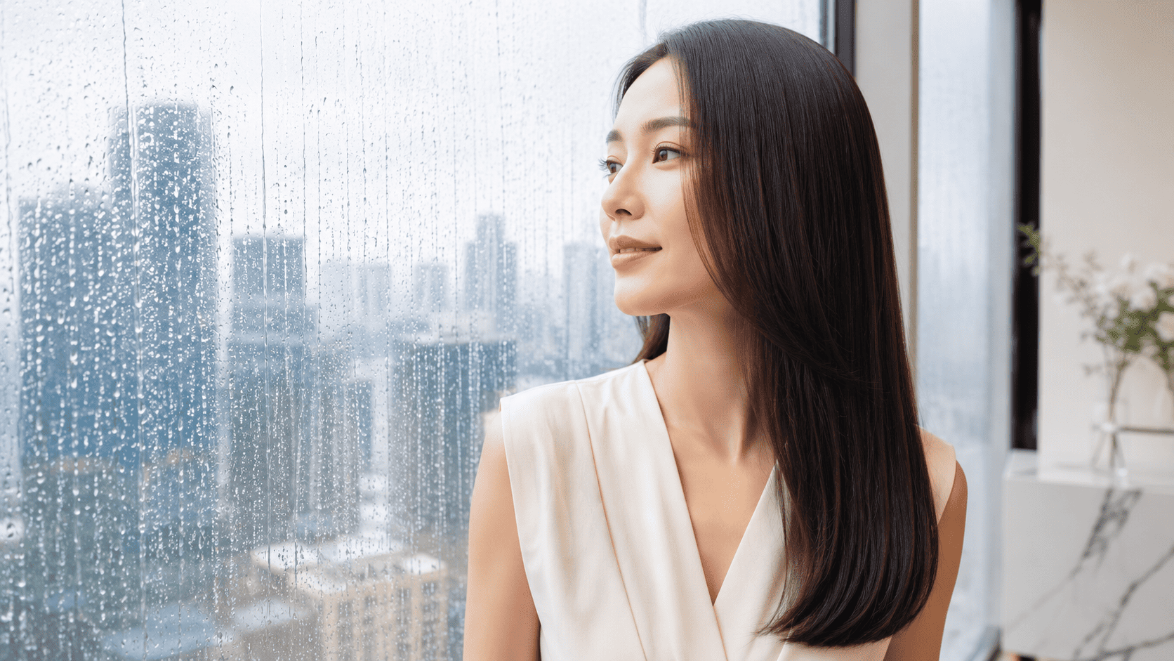 Smooth hair for humidity control